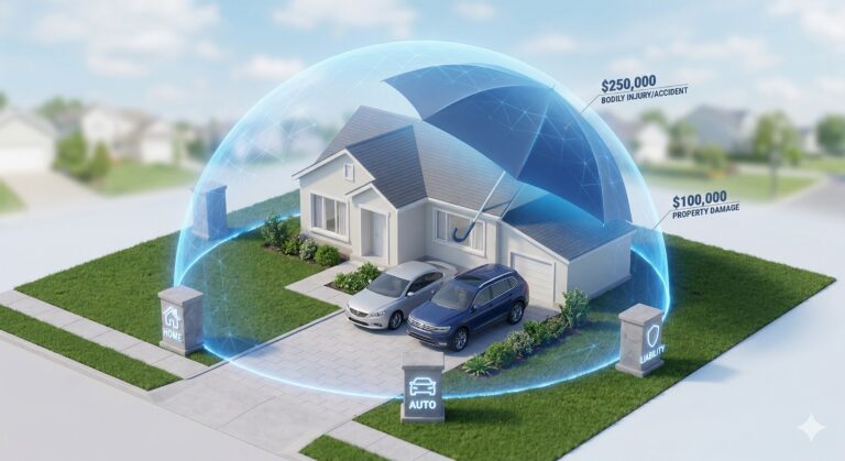 R Hobbs Insurance: Visual guide to home and auto liability protection.